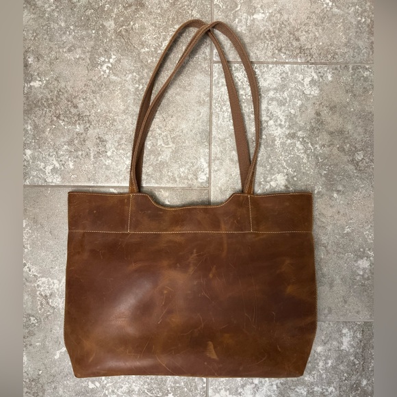 szone Handbags - ZONE Vintage Genuine Leather Tote Bag/Large Handbag Shoulder Purse Light Brown